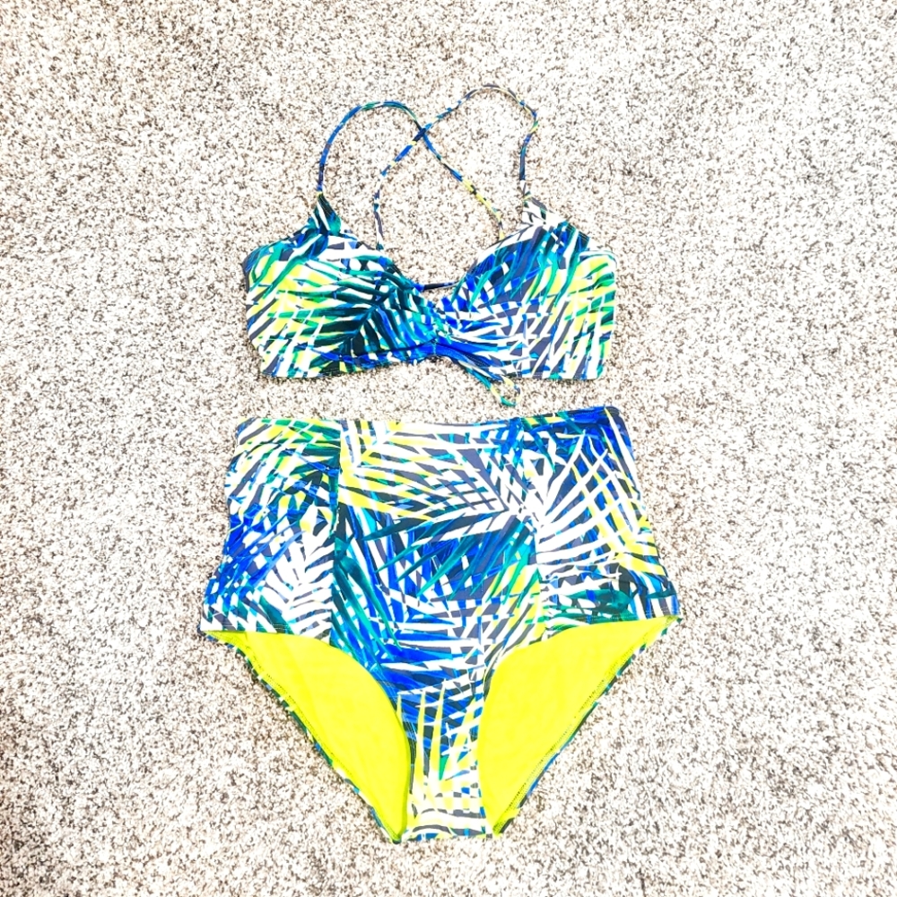 Aerie Tropical Print High-Waisted Bikini